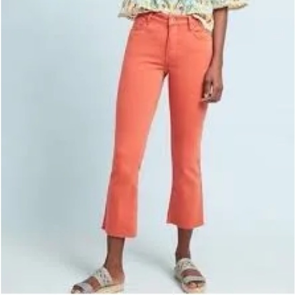 Anthropologie Pilcro Orange High Rise Bootcut Raw Hem Jeans Size 26 - Picture 1 of 9